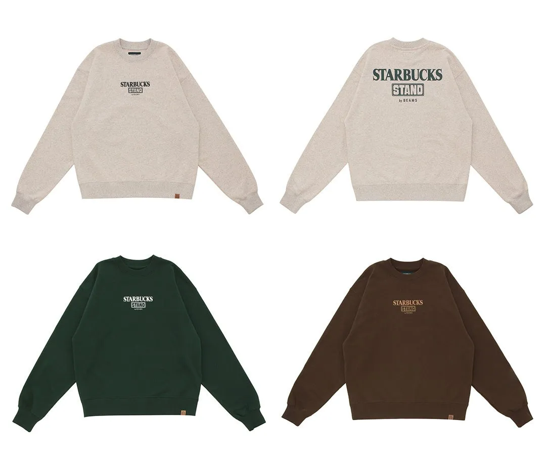 STARBUCKS STAND by BEAMS LOGO クルースウェット