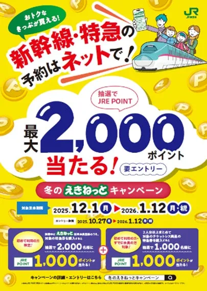 冬のえきねっとキャンペーン告知