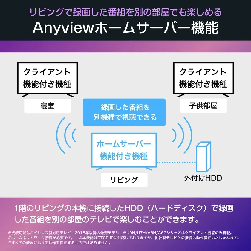 Anyviewホームサーバー機能