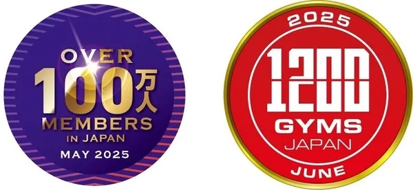 100万人会員と1200店舗達成の記念バッジ