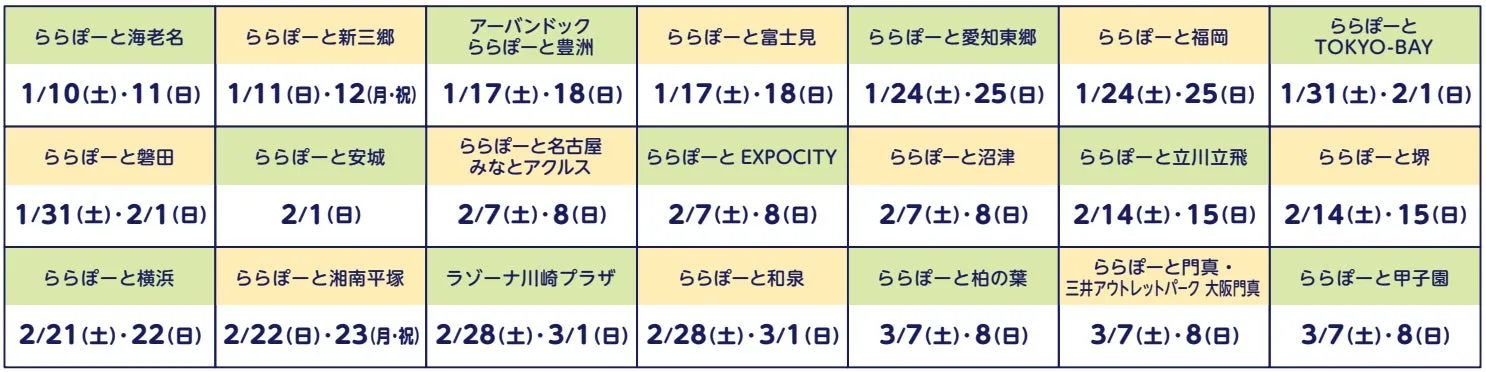 ららぽーとイベントスケジュール