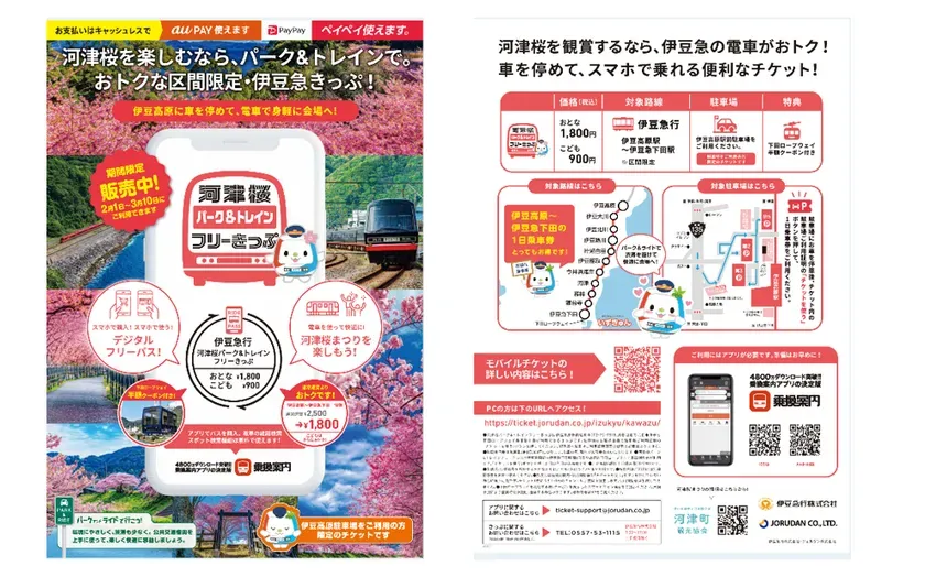 伊豆急行の河津桜まつりに関するお得なチケットの案内。