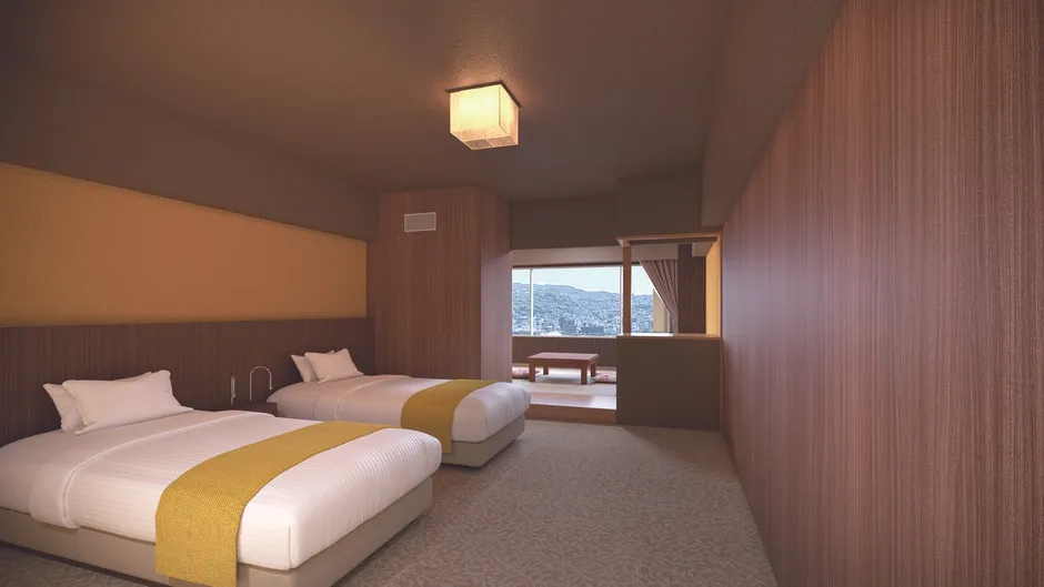 温かみのある客室「土山吹」