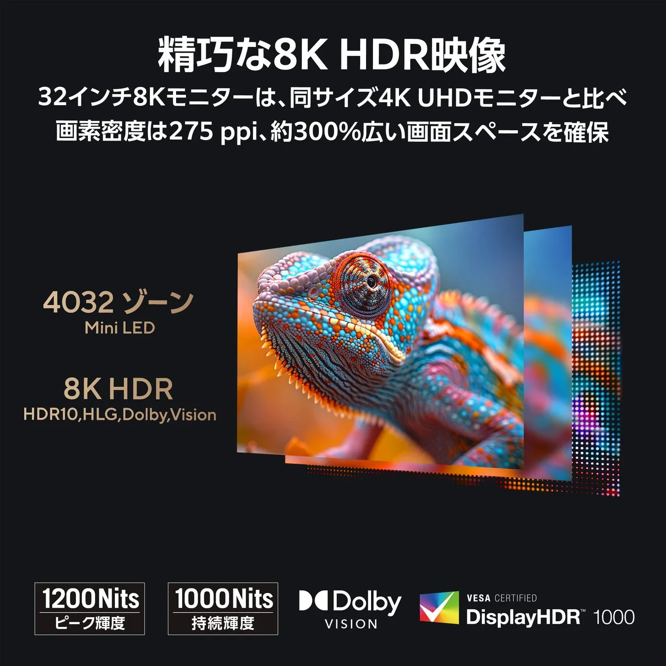 精巧な8K HDR映像