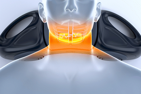 首に装着するデバイスのイラスト