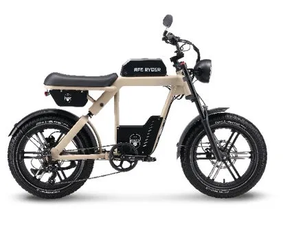 ベージュ色の電動バイク