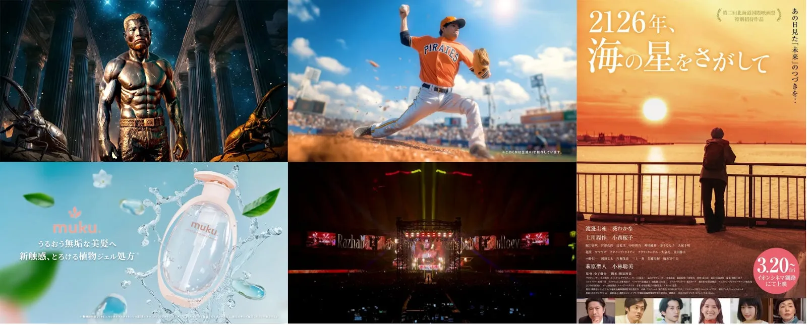 生成AI活用映像事例のコラージュ