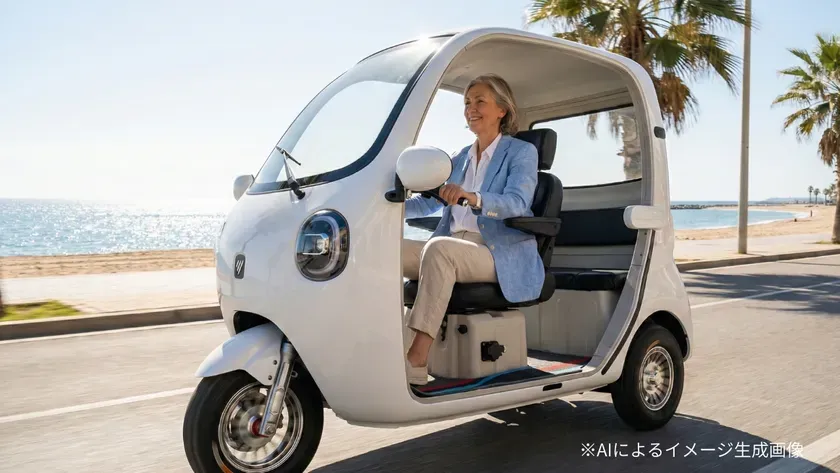 海辺を走るビベルCOCO