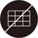 3x3のグリッド(表)に斜線が引かれ、その操作や表示が禁止されていることを示すアイコンです。