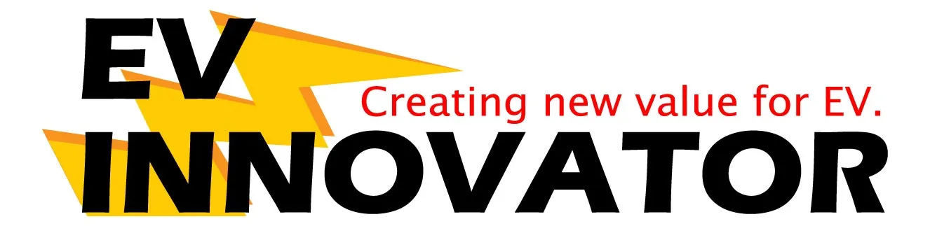 EV INNOVATORのロゴ。EVの新しい価値を創造するというメッセージ。