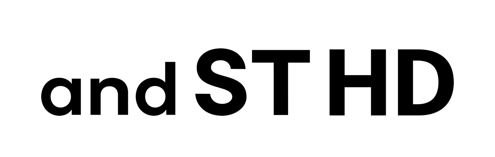 白地に黒い文字で「and ST HD」と書かれた画像。