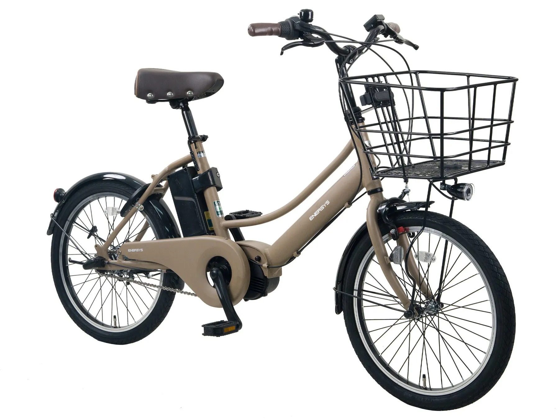 茶色の電動アシスト自転車