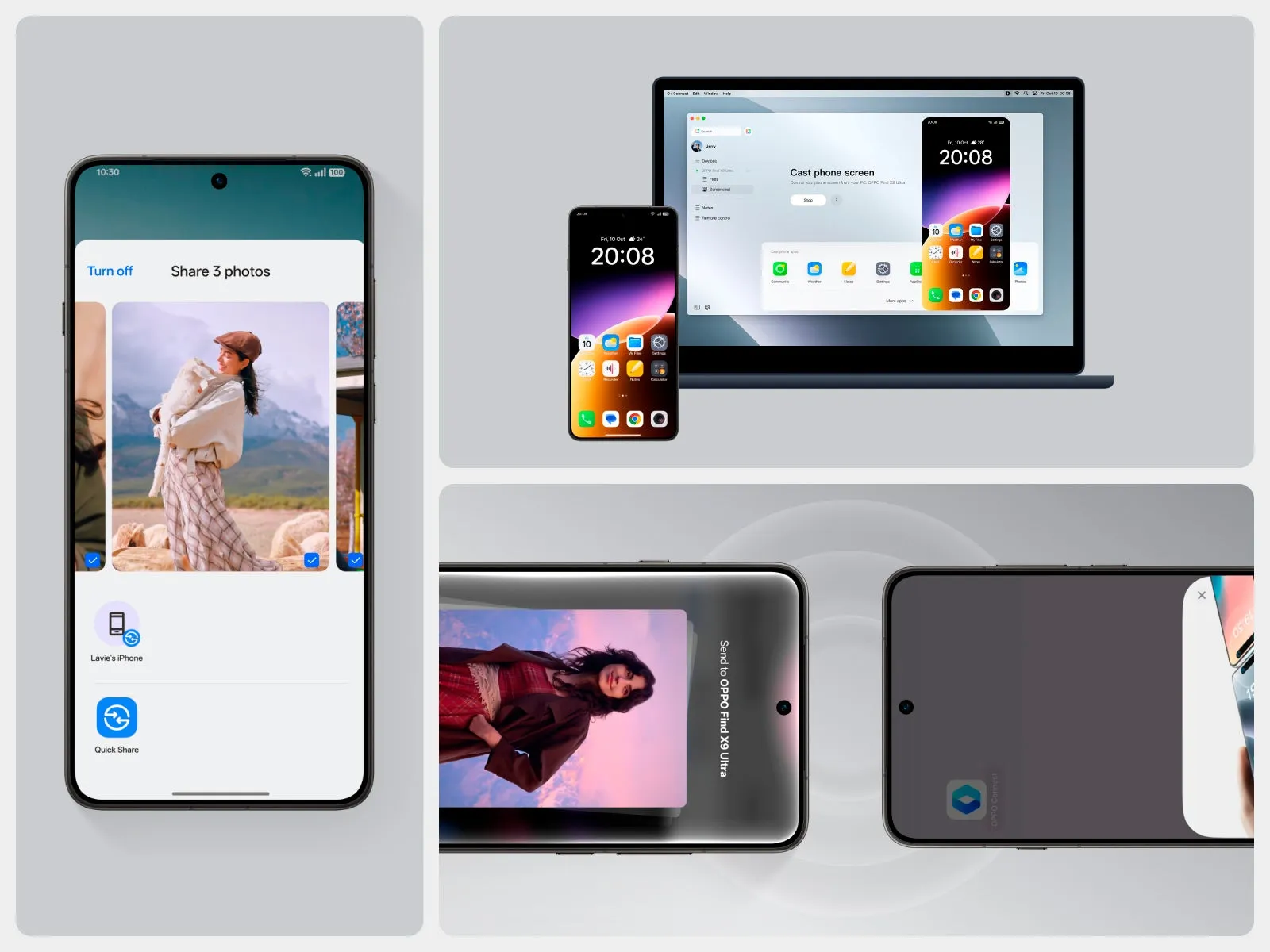 OPPO Find X9 Ultraと他デバイスとの連携機能のイメージ
