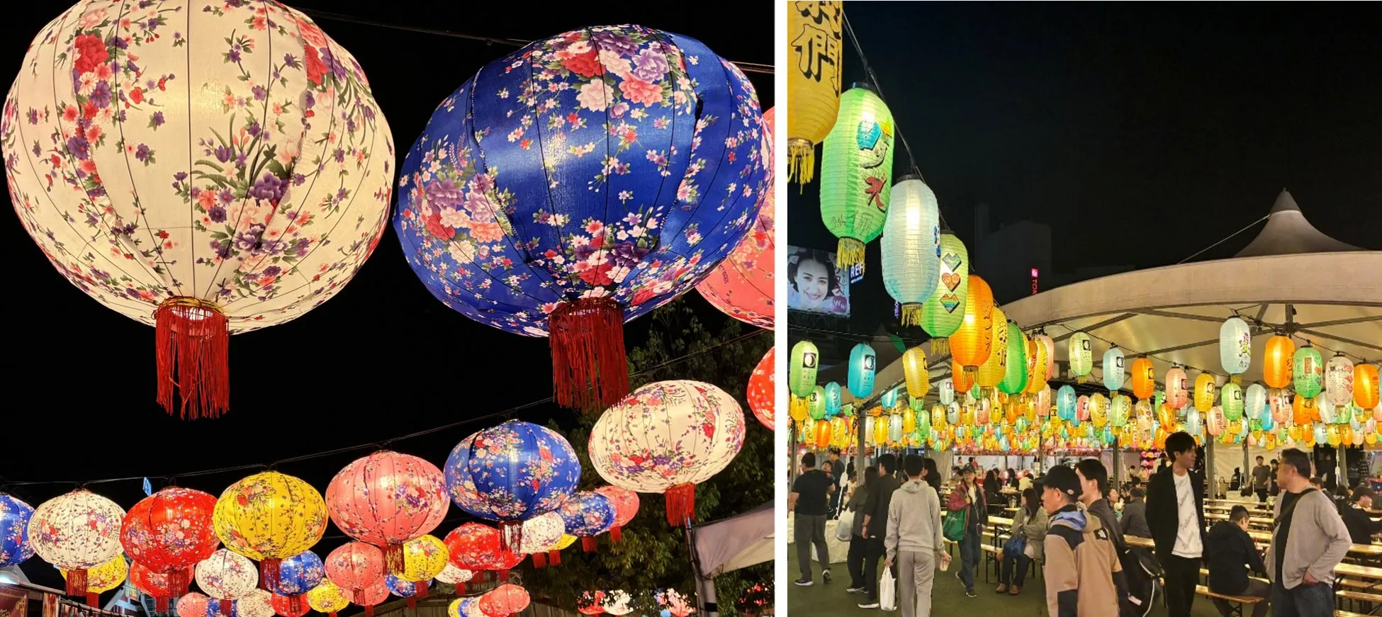台南ランタンが飾られた会場の様子