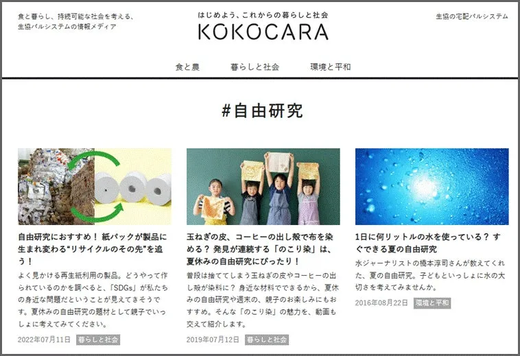 KOKOCARA 自由研究イメージ