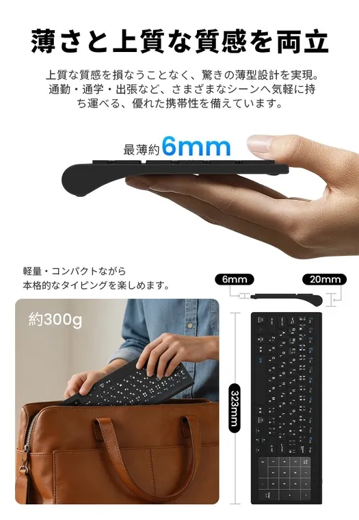 薄型軽量デザイン
