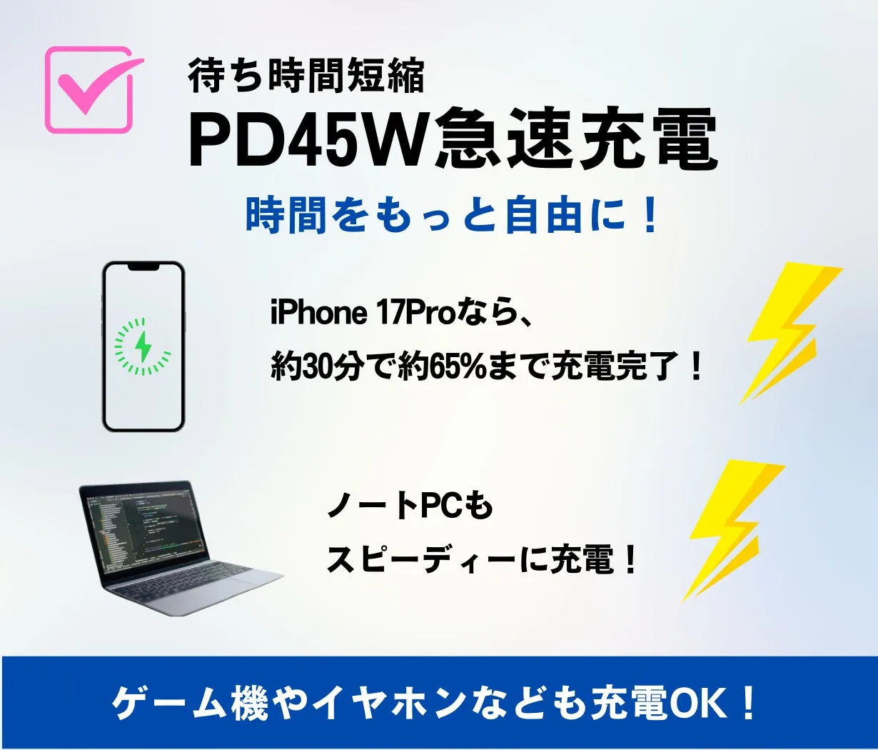 PD急速充電のイメージ