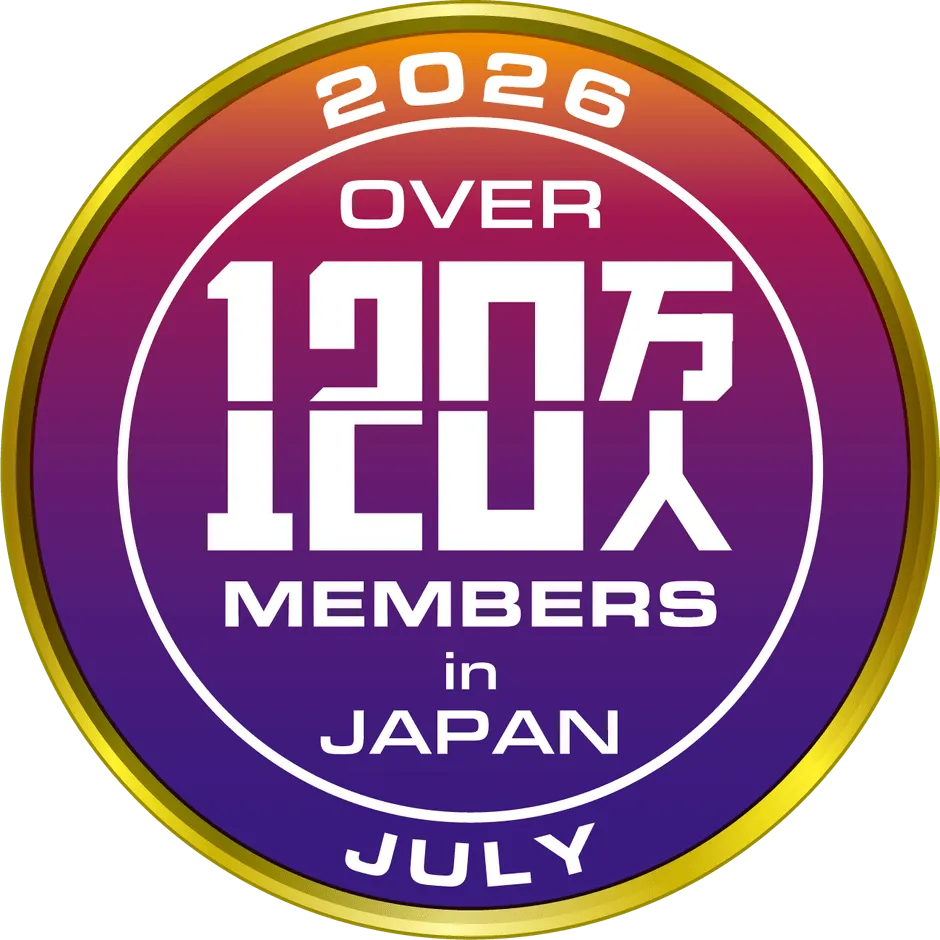 2026年7月時点で日本国内の会員数が120万人を突破したことを示すエンブレム